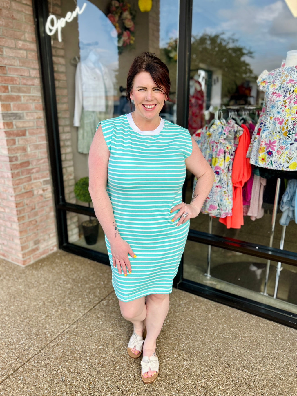 Mint to Be Striped Dress 728 Chic Boutique Mint to Be Striped Dress 728 Chic Boutique