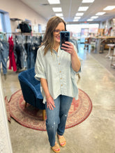 Load image into Gallery viewer, Costal Breeze Striped Chambray Top