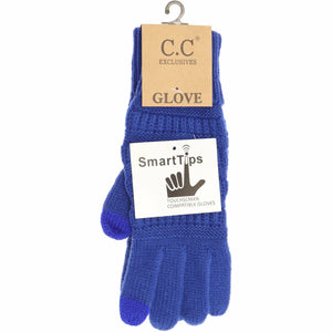 Solid Cable Knit Gloves