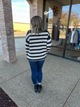 Load image into Gallery viewer, Cozy Striped Open Knit Sweater