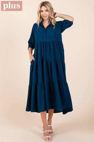 Deep Teal Tiered Maxi Dress