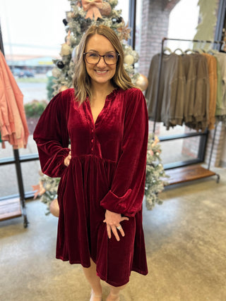 Velvet Rose Babydoll Dress