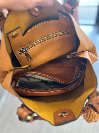 The Cognac Tassel 2-in-1 Bag