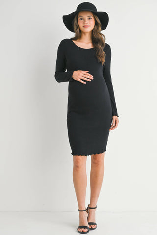 Teal Ribbed Long Sleeve Sweater Dress