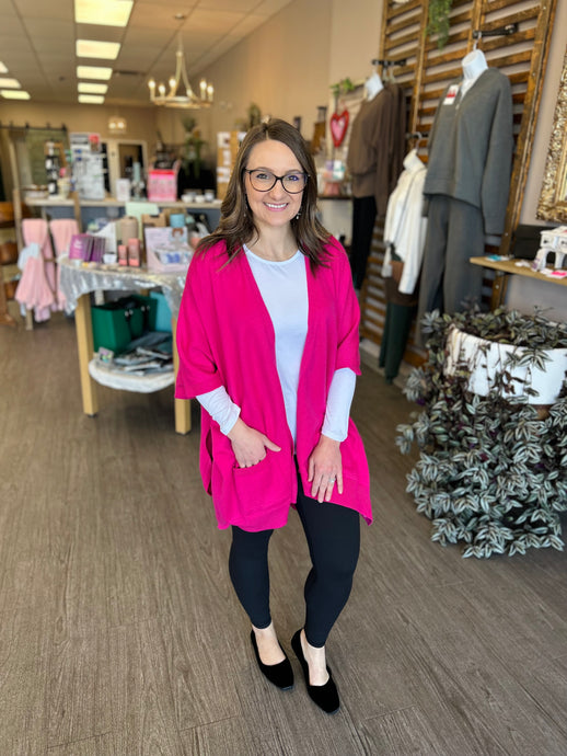 Hot Pink Soft Knit Cardigan