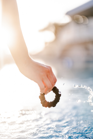 Terry Cloth Hair Scrunchie | Small | Jet Black