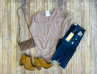 Cozy Lavender Ribbed Top