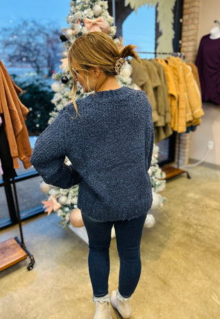 Blue Haze Cable Knit Sweater