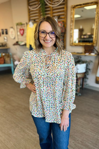 Blooming Dot Tie Top