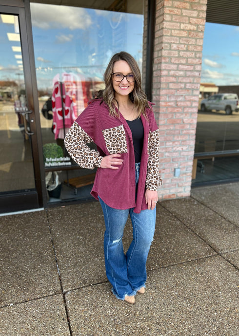 Rosewood Leopard Button Down