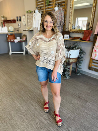 Desert Petal Open Knit Top