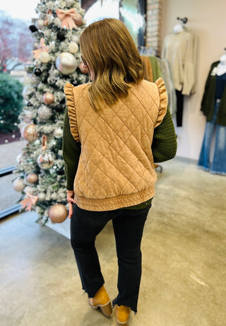Rustic Ruffle Quilted Vest