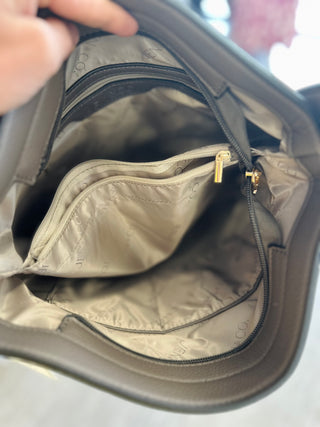 Classic Gray Hobo Bag w/ Crossbody Strap