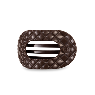 Flat Round Hair Clip | Medium | Truly Taupe Quilted