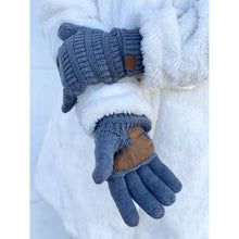 Load image into Gallery viewer, Women&#39;s Knit CC Gloves with Fuzzy Lining