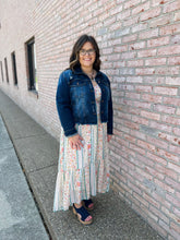 Load image into Gallery viewer, Coral/Green Chiffon Dress