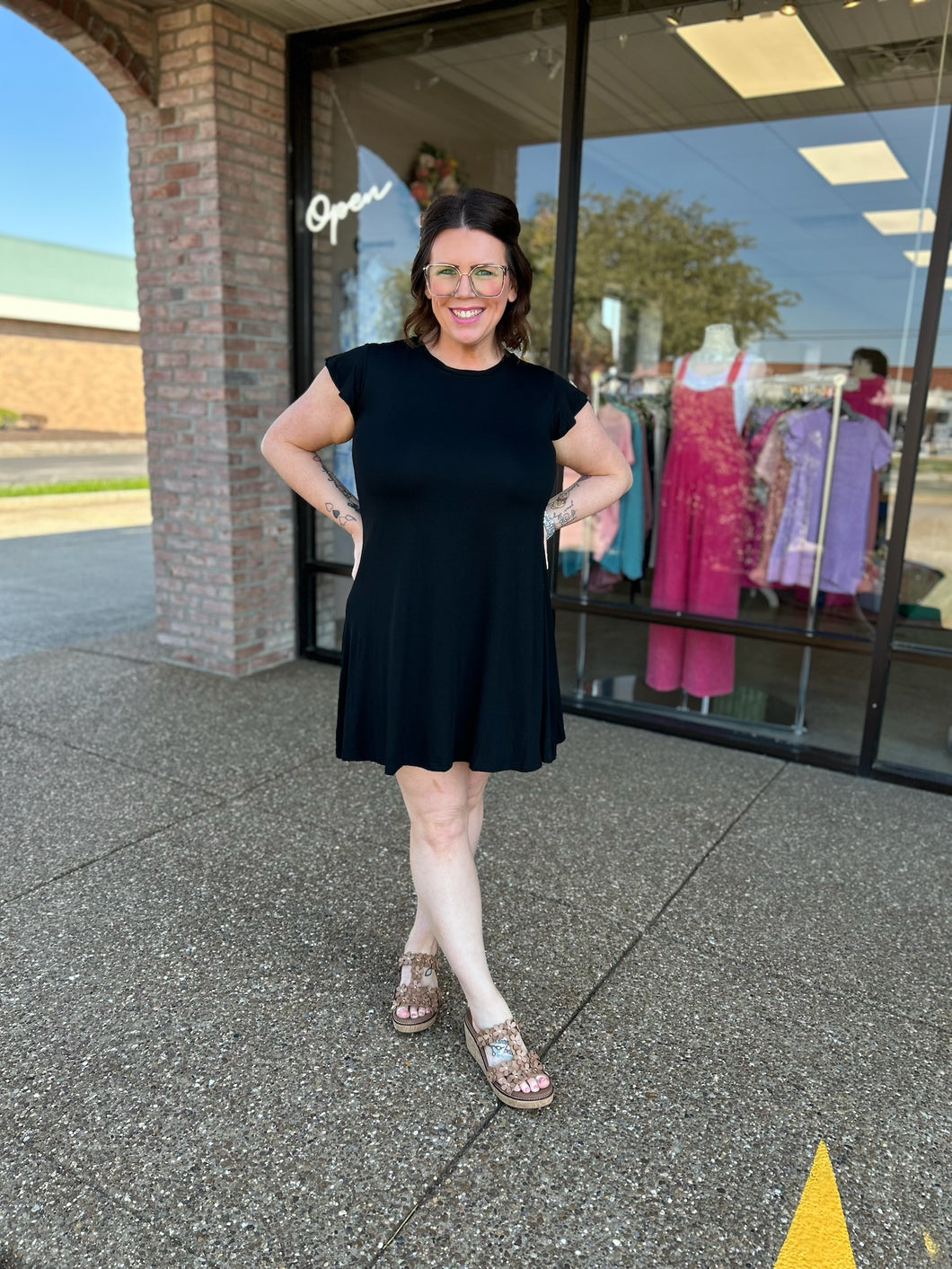 The Noir Flutter Dress