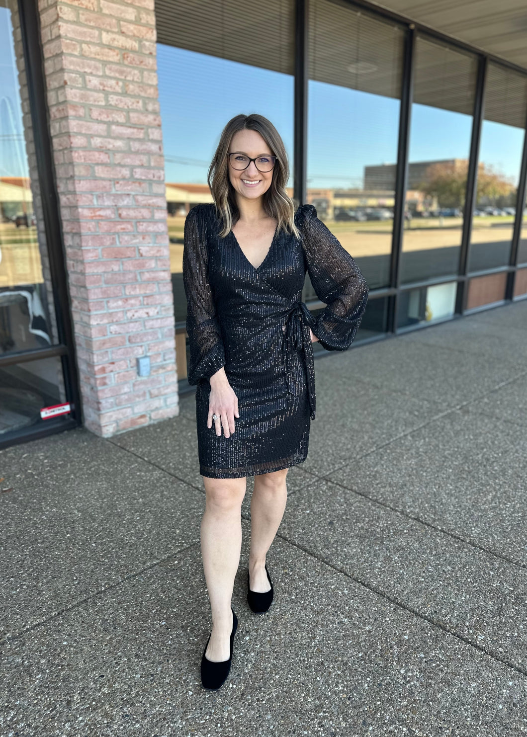 Beauty In Black Sequin Mini Dress