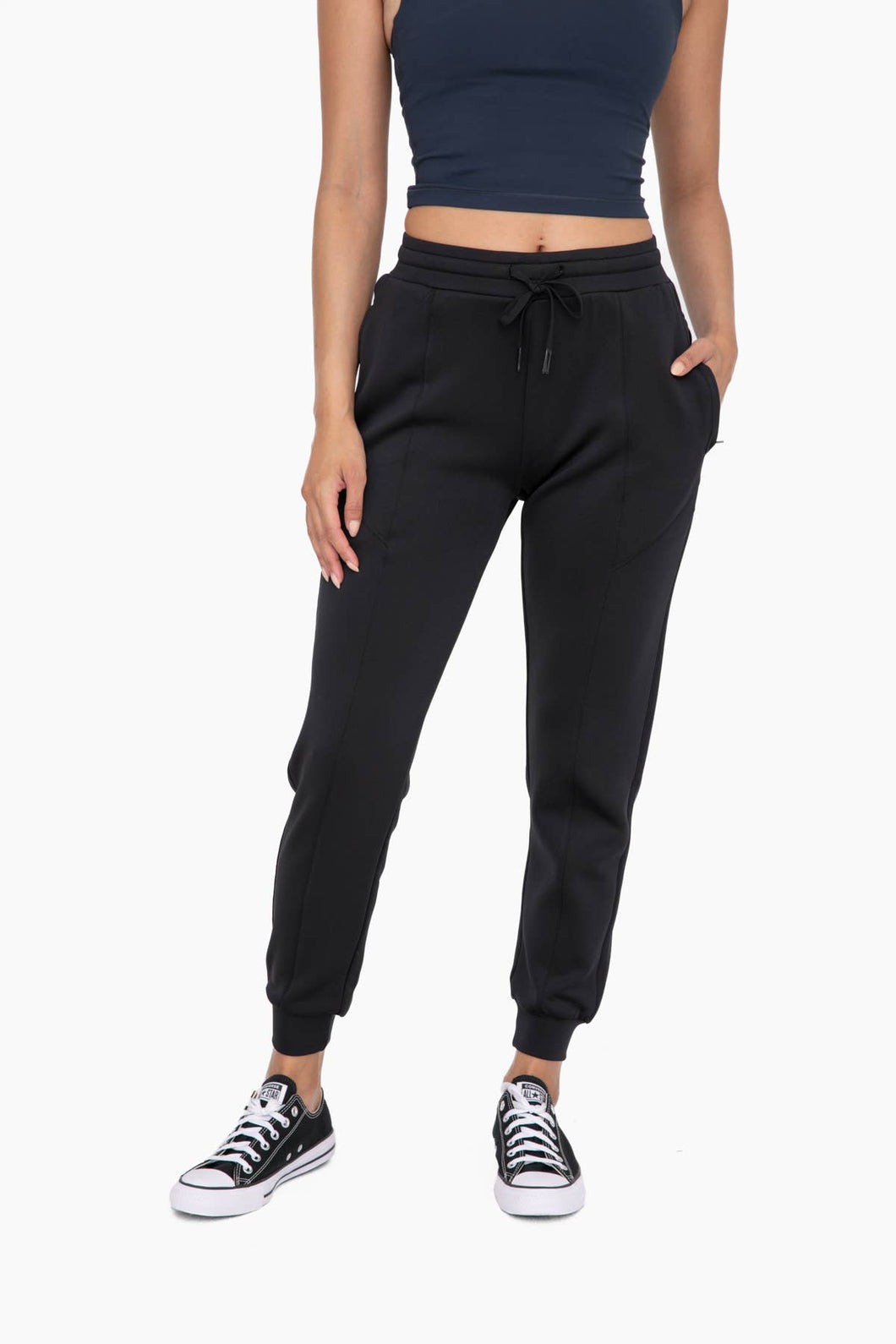 Zipper Pockets Cuffed Joggers