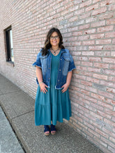 Load image into Gallery viewer, Dark Teal Ruffle Sleeve Dress