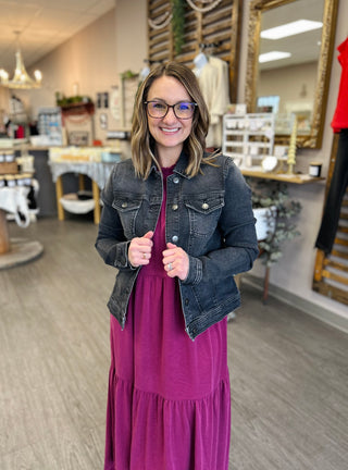 Washed Black Trucker Denim Jacket