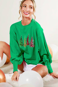 Sequin Christmas Tree Soft Knit Sweater