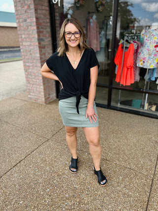 Knot Your Average Black Blouse
