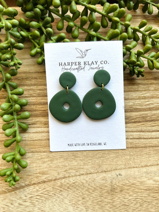 Olive Glow Circle Earrings