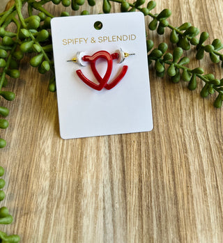 Mini Red Heart Hoops