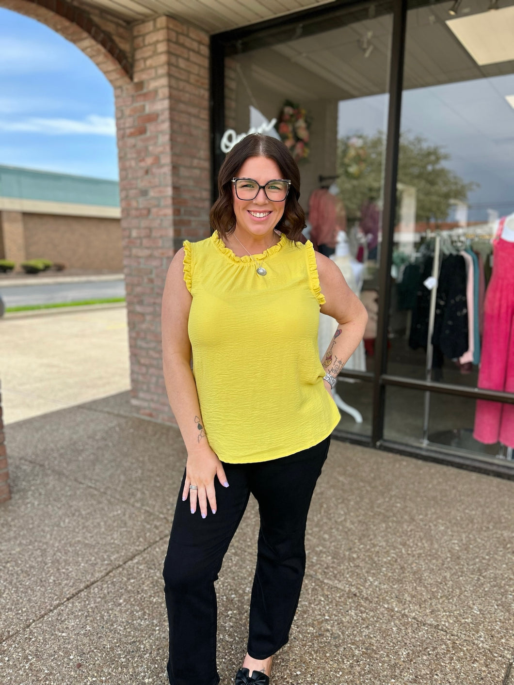 All The Ruffles Sleeveless Blouse