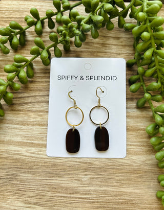 Emma Mahogany 18k Gold Earrings