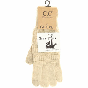 Solid Cable Knit Gloves