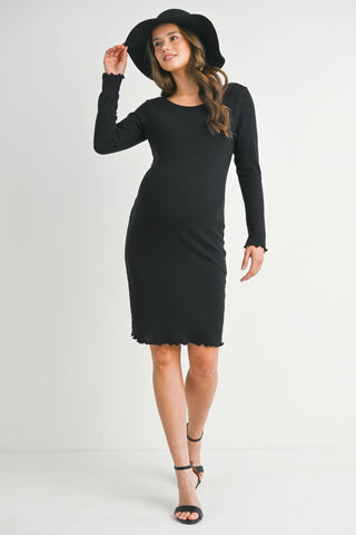Teal Ribbed Long Sleeve Sweater Dress