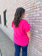 Load image into Gallery viewer, Bright Pink Ruffle Sleeve Top