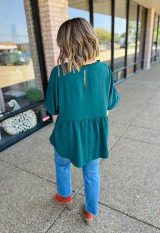 Spruce Green Babydoll Top