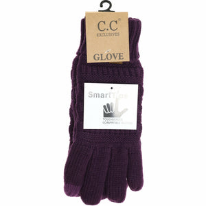 Women's Knit CC Gloves with Fuzzy Lining