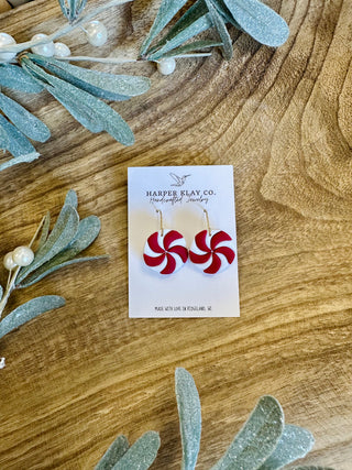 Candy Cane Swirl Dangle Earrings