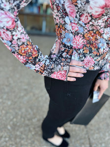 Sassy Floral Mesh Top