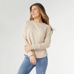 Scarlet Soft Knit Cuff Detail Top