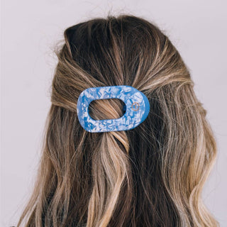 Flat Round Hair Clip | Small | Blue Lagoon