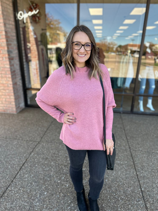 Blush Dolman Sleeve Knit Sweater