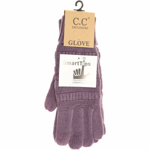 Solid Cable Knit Gloves