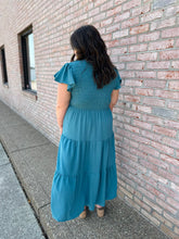 Load image into Gallery viewer, Dark Teal Ruffle Sleeve Dress