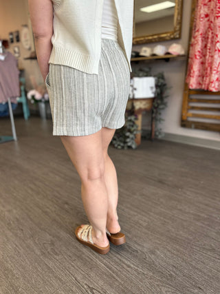 Sage Breeze Striped Shorts