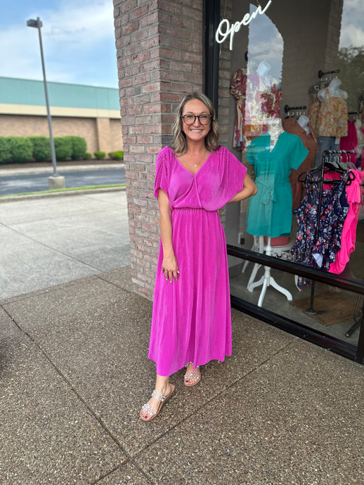 Magenta Ribbed Maxi