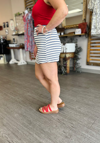 Classic Edge Striped Skort in Navy