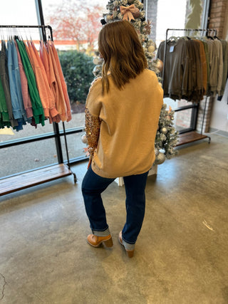 Golden Glimmer Sequin Sweater
