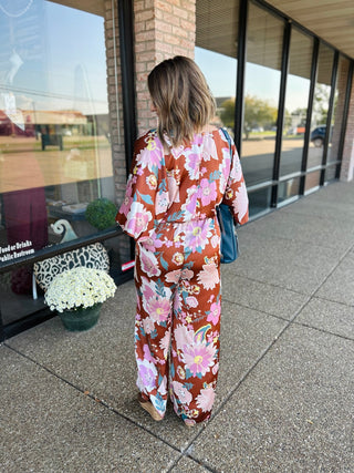The Autumn Amber V Neck Jumpsuit