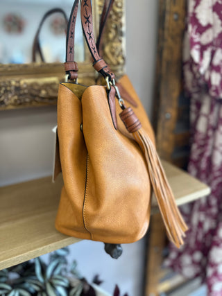 The Cognac Tassel 2-in-1 Bag