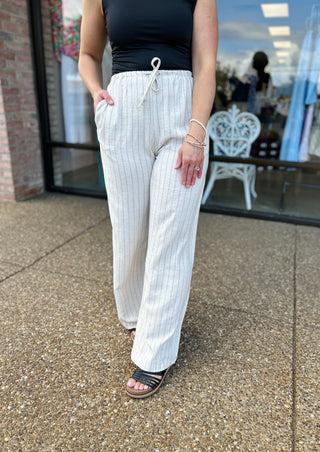 Pinstripe Linen Pants